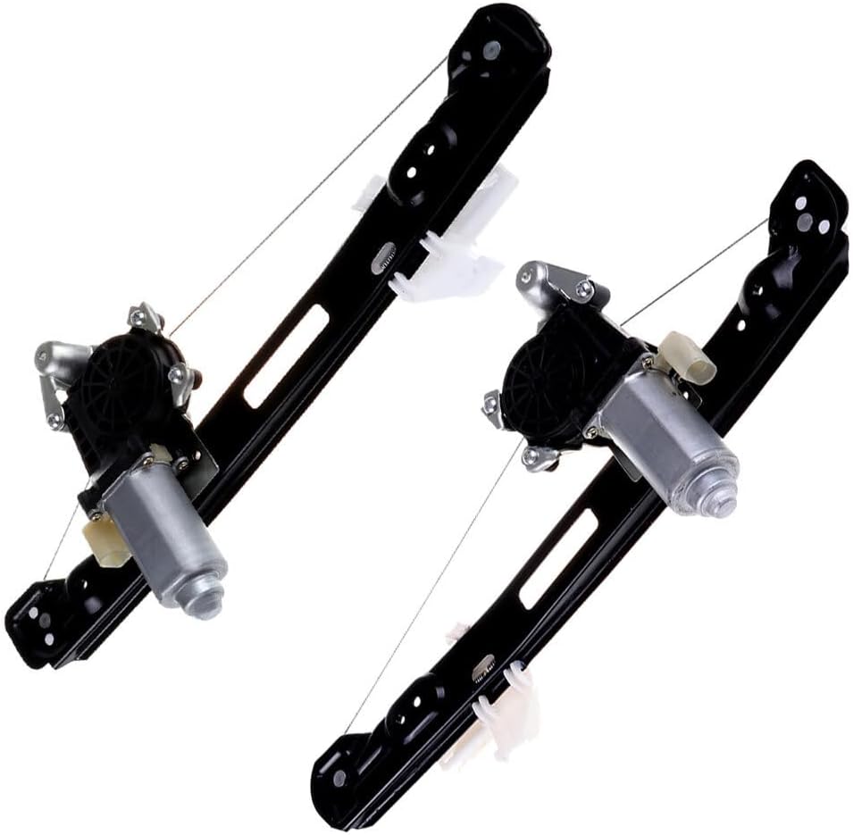 Rear Left+Rear Right Power Window Regulator with Motor Automotive 741-584,741-585 Fits for 2000-2007 for Ford Focus, Black