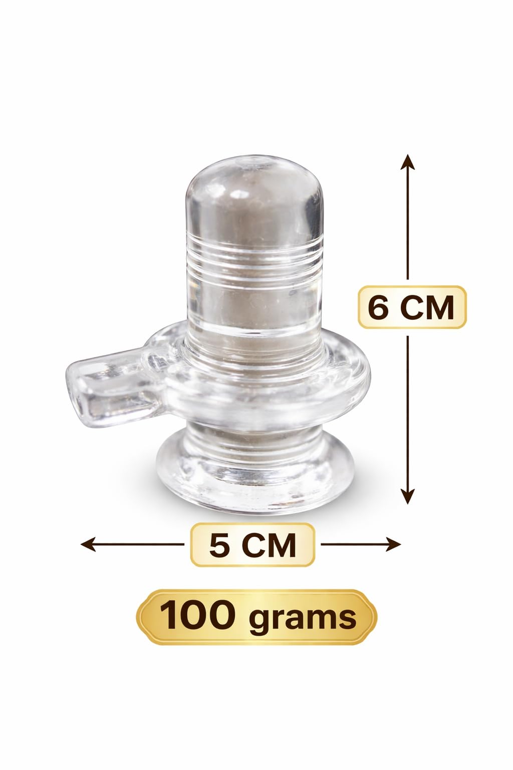 Vooli Original Sphatik 80 to100g Clear Quartz Crystal Shivling Puja, Meditation & Energy Healing Transparent Shiva Lingam Idol for Home Crystal Shivling Transparent Shiva Lingam Idol, Height 6 cm 5