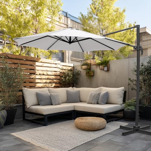 Image of Green Bay Outdoor 3M Cream Roma Cantilever Parasol with Tilt Crank