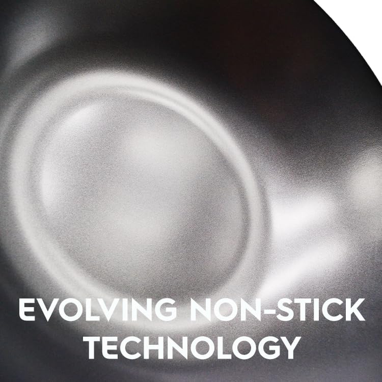 14" Heavy Duty Carbon Steel Wok Pan with Flat Bottom (Dual Handle Steel Rod), Hard Anodized Titanium Non Stick Coating for Commercial Stovetop Gas Electric Ceramic & Induction