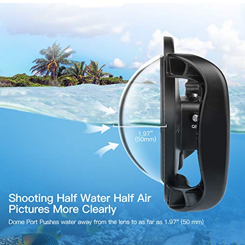 D&F Underwater Dome for DJI OSMO Action Camera, Dual Handheld Tray Dome Port Housing Case Up to 45m/147ft Waterproof Diving Photography Accessories - Thumbnail 4