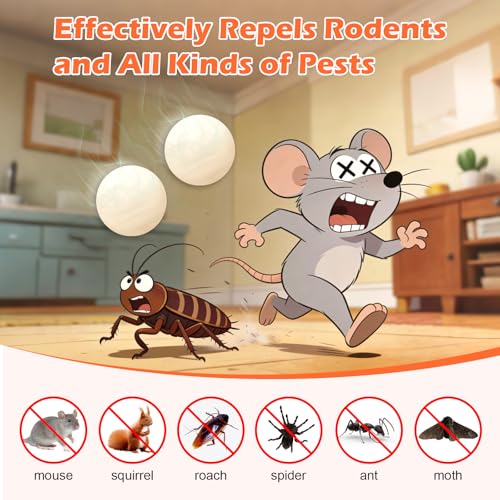Mouse Rodent Repellent, 12 Pack Peppermint Oil Repellent Balls for Mouse Rats Squirrel Spider Roach Ant Pest Control Indoor & Outdoor, Natural Moth Balls for Rodent Control for Garden & Home by Altaz - Image 2