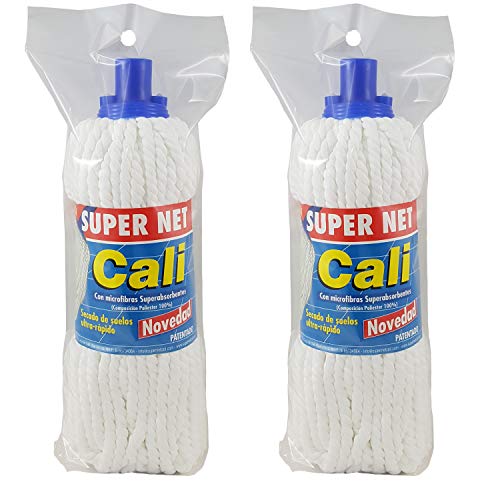 Super Net Cali Fregona de Microfibras 250 Gramos. 2 Unidades.