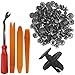 100Pcs Retenedor de empuje, YuCool Plástico negro Tipo de empuje Remache Retenedor Sujetador Pinzas de parachoques con removedor de sujetador de plástico