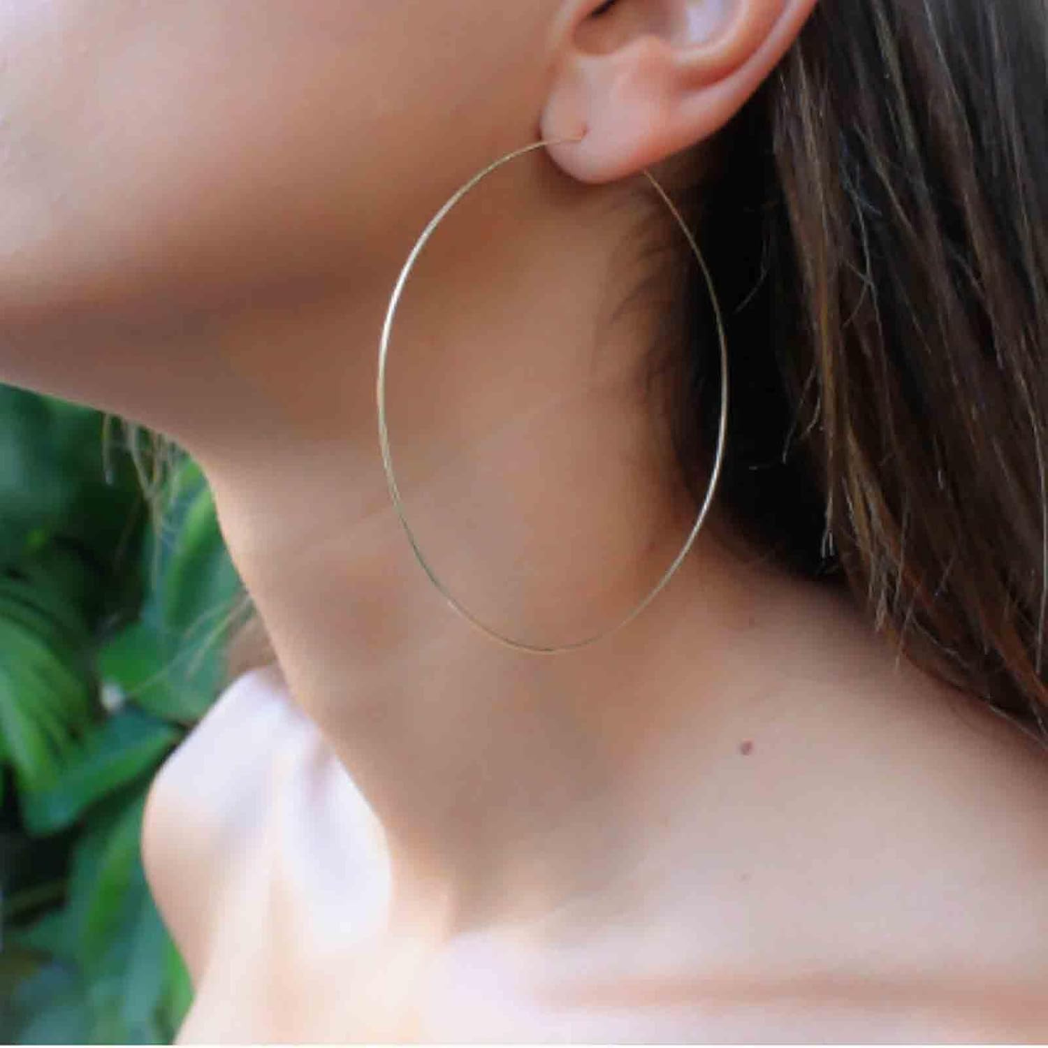 Boho Exaggerate Circle Hoop Earrings Gold Oversized Circle Dangle Earrings Large Hoop Huggie Earrings Punk Smooth Circle Earrings Jewelry for Women and Girls - Image 5