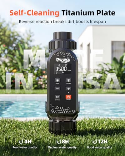 Dwwce Smart Saltwater Pool Chlorinator System 15000 Gallons, Salt Chlorine Generator Above Ground Pool with APP Control, Salt Cell for Inground Pool, USA Titanium Cell - Thumbnail 4