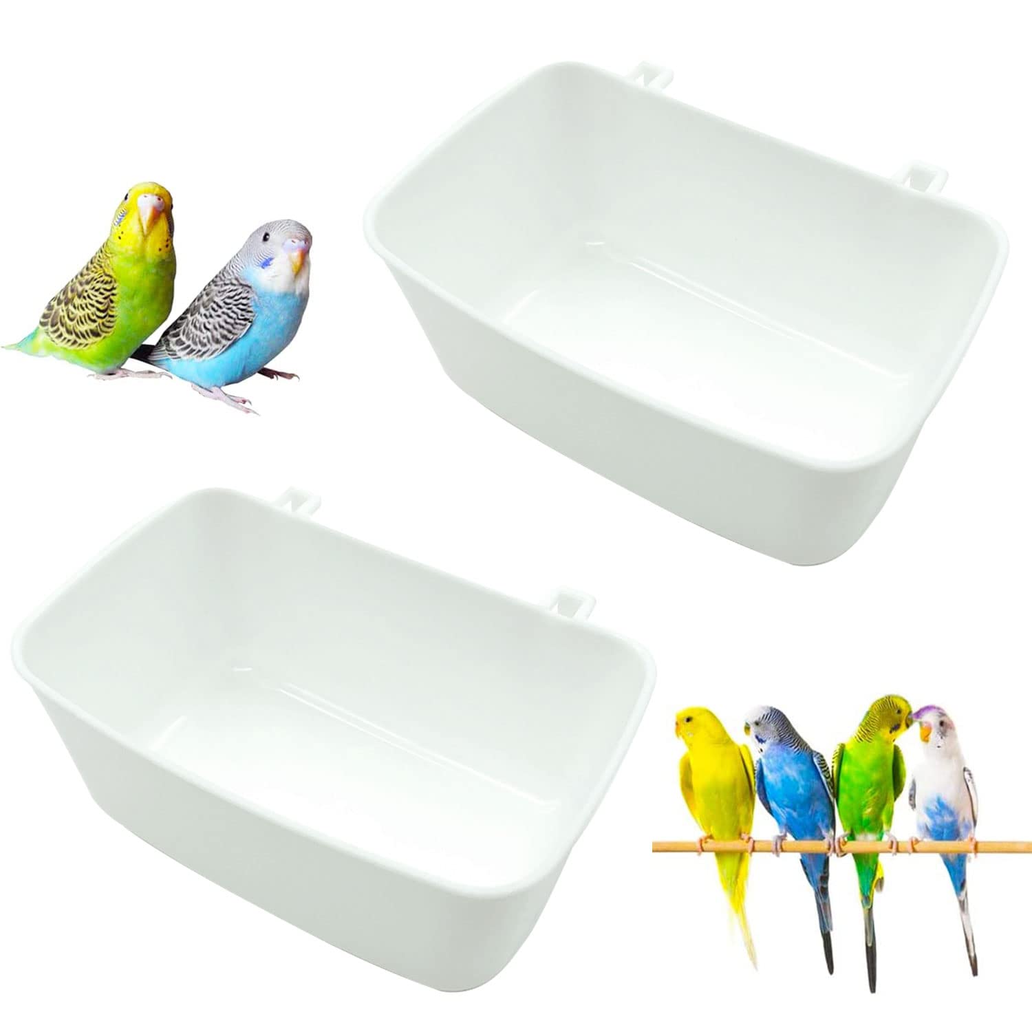 Sunshine smile 2 unidades de bañera para loro, ducha pequeña para loro, bañera para pájaros para jaula, bañera para pájaros, bañera, accesorios para loro, bañera para pájaros, jaula de pájaros,