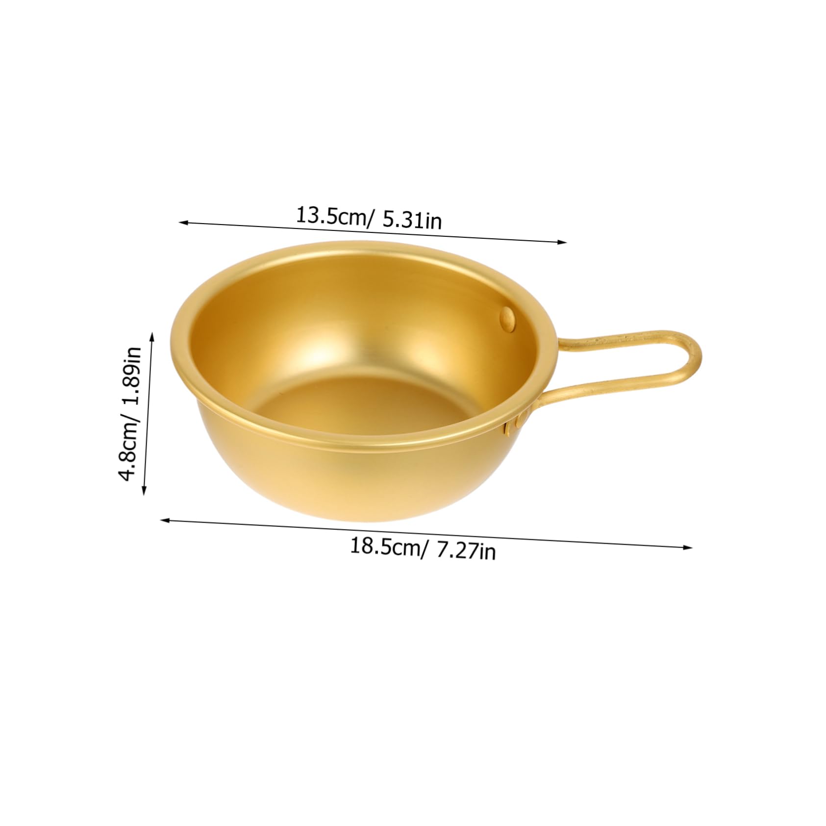 STOBAZA Stylish Korean Design Yellow Aluminum Rice Wine Bowl Soup Pot Ergonomic Handles for Camping Home Restaurant