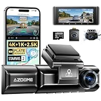 Azdome – AZDOME 4K Dashcam Auto Vorne Hinten Innen, 3 Kanal 4K+1080P+
