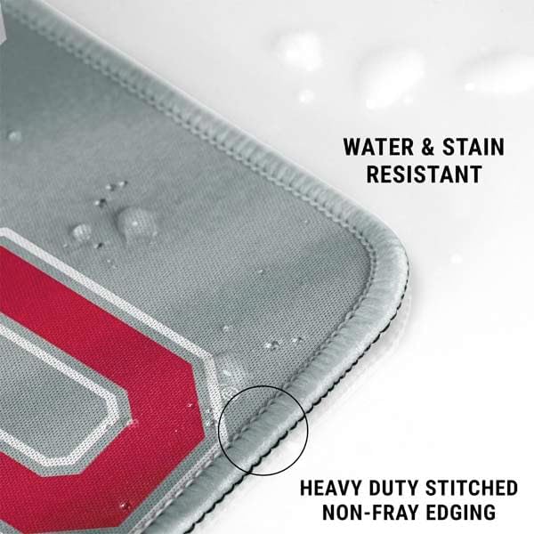 Skinit Extra Large Gaming Mouse Pad - Officially Licensed Ohio State Pattern Design with Stitched Edges, Waterproof, Non-Slip Rubber Base, Desk Mat for Keyboard & Mouse, 35.75" x 15.4" inches