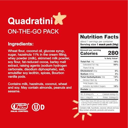 Image of Loacker Quadratini Hazelnut On-The-Go Wafers, 12-Pack