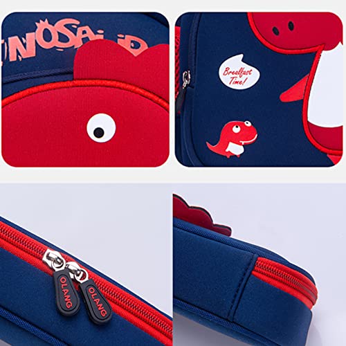 Mochila de lazer infantil mochila de desenho animado de dinossauro para jardim de infância (Azul, P)