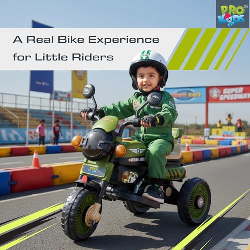 Image of PRO KIDS Cruise Rechargeable Electric Kids Bike with Bluetooth, USB, AUX, Music & LED | Ride-On Bike for Boys & Girls (1.5-4 Years) | 6V Battery Powered | Foot Accelerator