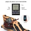 RW8 Plus Foldable Wood Water Rowing Machine with APP, Rowing Machine Water Resistance for Home Use with LCD Monitor, Wood Indoor Rower, Soft Seat