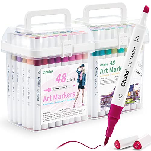 Ohuhu Alcohol Markers Brush& Chisel 96 Colors Drawing Markers for Coloring by Ohuhu - Image 7