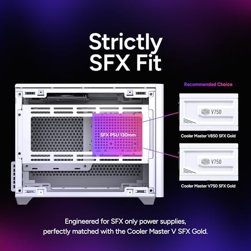 Image of Cooler Master NR200 White SFF Small Form Factor Mini-ITX Case with Vented Panel, Triple-Slot GPU, Tool-Free and 360 Degree Accessibility, Without PCI Riser