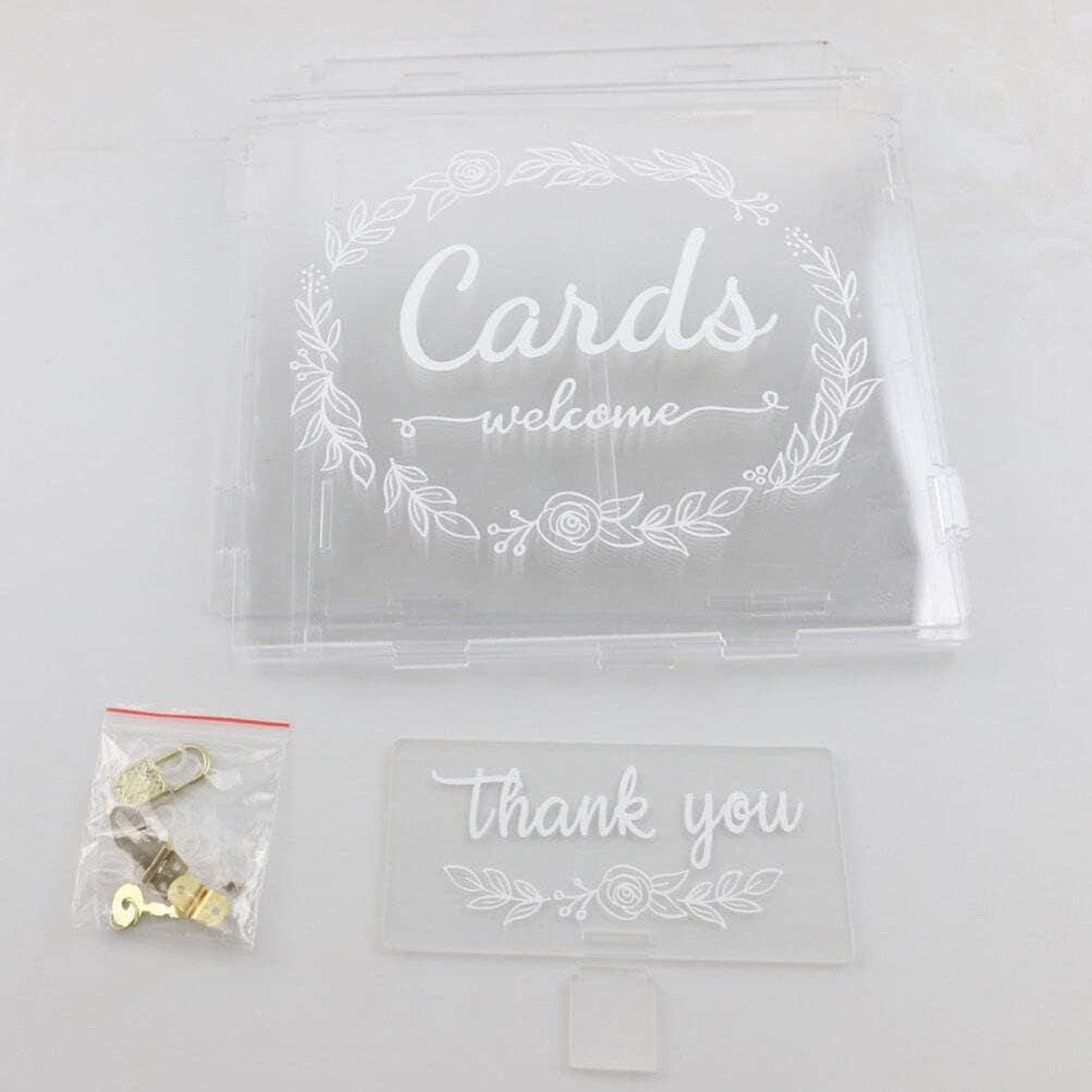 Wedding Table Decor Clear Acrylic Card Box with Lock 10 Thank You Card Box Envelope Money Box Reception Table Decorations for Wedding Baby Shower Ceremony Bride to be 2023