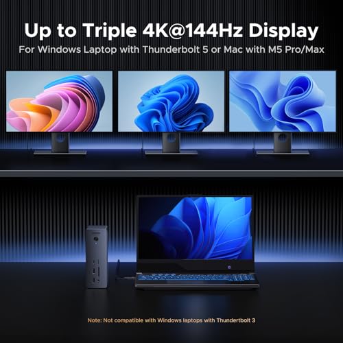 Image of UGREEN 13-in-1 Thunderbolt 5 Docking Station, 120Gbps Max Transfer, Single 8K@60Hz, Dual 6K@60Hz Display, 140W Power Charging Revodok Max 2131 with 2.5GbE, SD /TF 4.0 (Includes US /EU /UK Power Adapter)