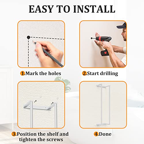 Birosnsy Towel Racks For Bathroom Wall Mounted Rolled Towel Holders Towel Storage Organizer For Small Bathroom Mounted Towel Rack Holds Hand Towels Robes Towels Washcloths In Bathroom/Rv/Camper Silver #TOP6