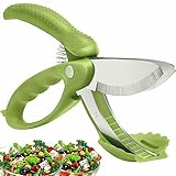Upgraded Salad Scissors Tossing and Chopping Salad Chopper Heavy Duty Kitchen Salad Scissors Multifunction Double Blade Salad Cutting Tool