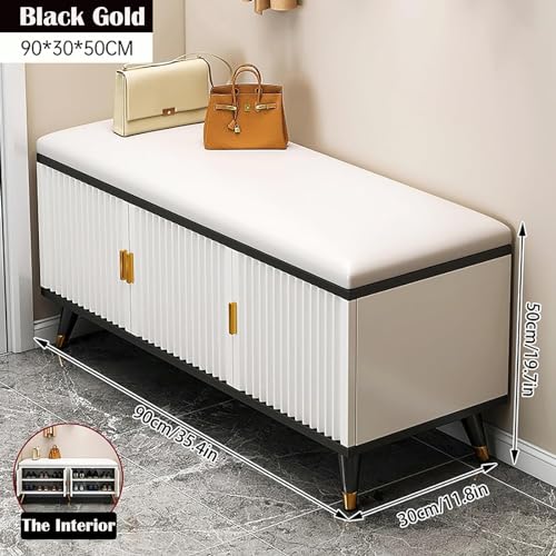 Solution talons hauts : banc à chaussures moderne de 30 cm de profondeur avec rangement dissimulé - 3