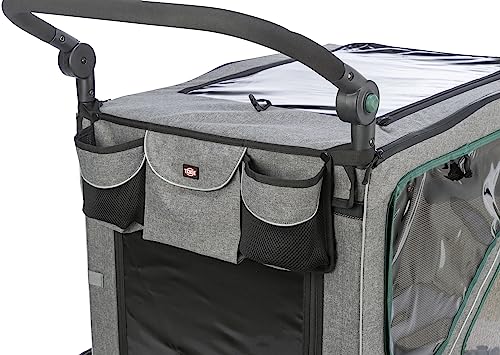 TRIXIE Hundeanhänger für das Fahrrad 41 x 54 x 62 cm bis zu 25 kg – gefederter Hundefahrradanhänger mit hohem Frontteil – mit extra großer Heckklappe, 12800