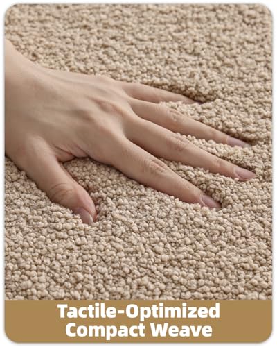 Tapis de bain antidérapant beige lavable absorbant salle de bain