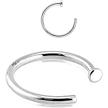 Forbidden Body Jewelry 14K Gold Nose Ring, Solid 8mm Hoop, Non-Irritating Skin Safe Real Gold, Women and Men