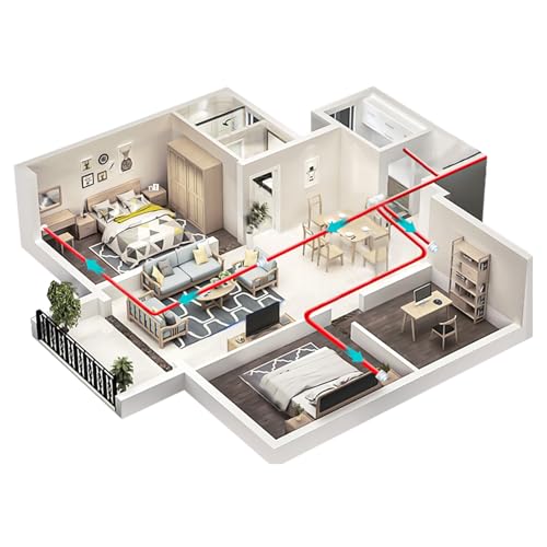 Badlüfter 100mm mit Nachlauf, ≤34db Leiser und Leistungsstarker Abluftventilator, 12W 2400U/min IPX4 Wandventilator mit Rückstauklappe, Einfach Installieren Fenster Decke Wand im Bad, WC, Küche