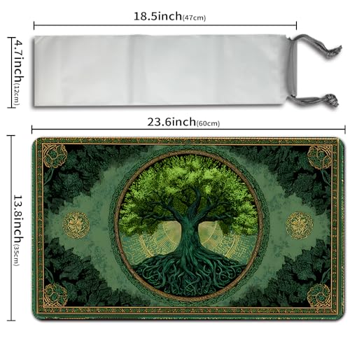 MTG Spielmatte Premium XXL Gaming Matte (60x35cm) - Hochauflösendes Fantasy Design - rutschfeste Gummimatte für TCG/CCG/MTG (No Zone,mtg50-4)