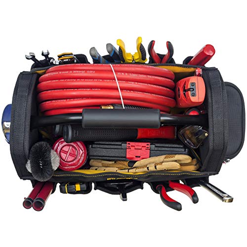 Cat 17-Inch Pro Tool Tote, Open Top Tool Bag, 15 Pockets for Tool Storage and Organization, Premium 1680D Polyester Weave, Steel Handle and Removable Shoulder Strap - 240046 by CAT - Image 6