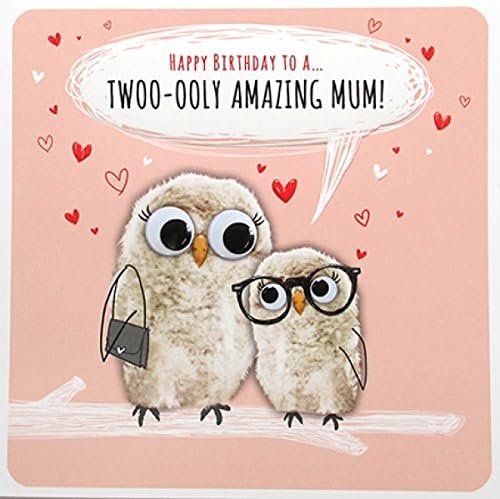 Greeting Card (PLK2835) - Birthday - Twoo-ooly Amazing Mum - Two Owls - Fruit Loop Range - Embossed Finish