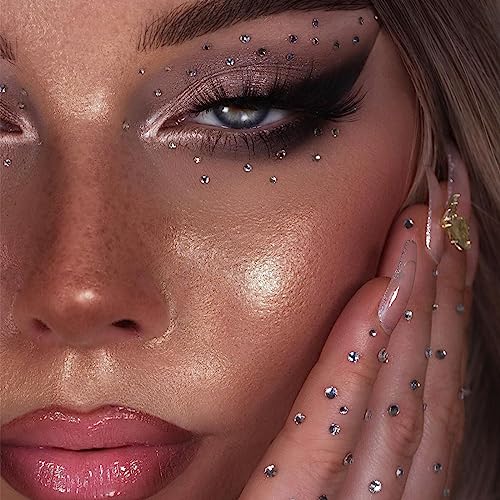 Image of NOOEPC Face Gems Hair Gems, Self-Adhesive Face Jewels Eye Jewels Rhinestones DIY Face Gems Stick on, Hair Body Rhinestones Gems Crystals Pearls for Face Eyes Makeup Body, Crafts-MINI(2.5 /3 /4 /5 /6mm)