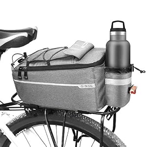 Augot Bike Bag, 10L Bike Pannier Bag Waterproof Bicycle Rear Bag Insulated Cycling Trunk Bag Cycle Luggage Carrier Bag…