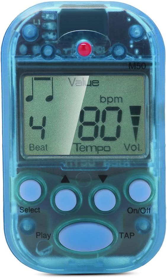 Metrónomo, tempo de ritmo digital resistente y duradero, para guitarra profesional (azul)