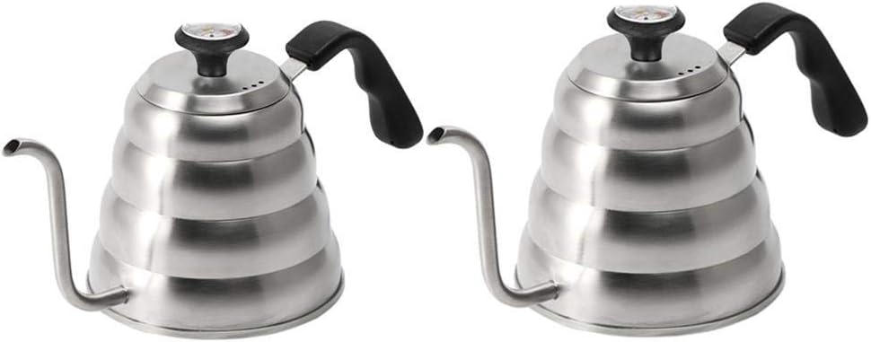 Coffee Press Stainless Steel Pour Over Coffee Water Kettle Thermometer Gooseneck Tea Pot Coffee Maker with Insulated Handle Pots