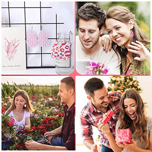 Ubgicig 20 Pairs Valentine Earrings For Women Leather Teardrop Earring With Heart For Valentine’s Day Drop Dangle Earrings Set Valentine Day Gifts Decorations #TOP1