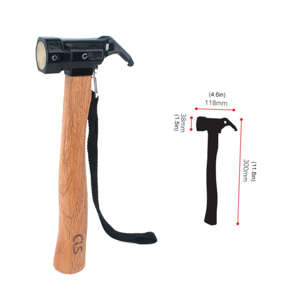 LALAFINA 1pc Hammer Tool for Tent Nails Multi Functional Outdoor Plier with Claw Lightweight and Durable Camping Hammer for Hiking Daily Use and Emergency Escape