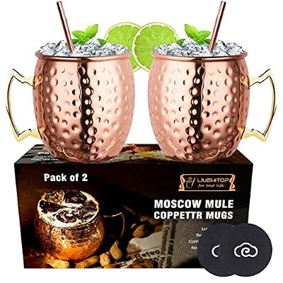 LIVEHITOP 2 Pieza Moscow Mule Taza Cobre con Costers, Mula Moscú Copas Cóctel para Fiesta, Bar, Casa, Hotel | Ya disponible en tu tienda friki favorita! En mundofriki.es! LIVEHITOP 2 Pieza Moscow Mule Taza Cobre con Costers, Mula Moscú Copas Cóctel para Fiesta, Bar, Casa, Hotel | Ya disponible en tu tienda friki favorita! En mundofriki.es!