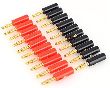 20PCS 4mm Banana Plug Speaker Connector, Black&Red Female Audio Speaker Socket
