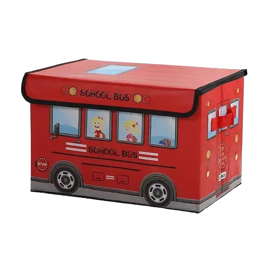 Taburete Plegable Caja De Juguetes Cofre De Juguetes Caja De Juguetes Autobús Es