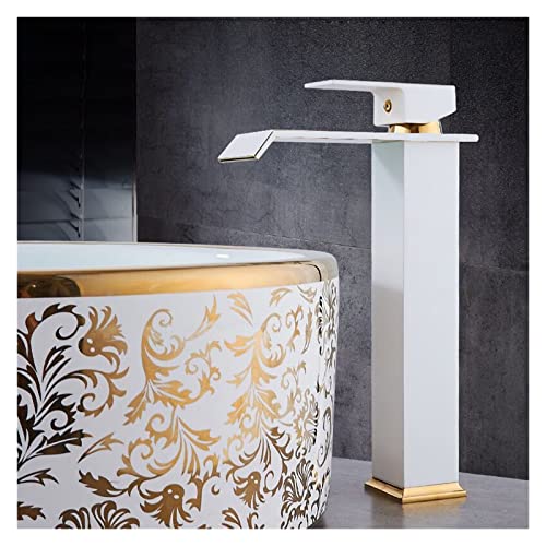 Mitigeur de lavabo cascade blanc pour vasque haute de salle de bain - 3