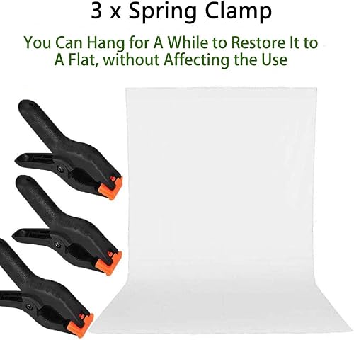 Miniatura 7 de 4.9×9.8ft White Seamless Fabric Backdrop,Thicken, Screen Backdrop,Polyester Material Background Cloth for Photography,Video and Televison,Good