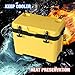YELLOW JACKET 27 Quart Ice Cooler, Portable Ice Chest Hard Cooler Box with Retention Insulation and Heavy Duty Handle for Camping, Picnic, Beach, Drink, Beverage, Fishing,Yellow