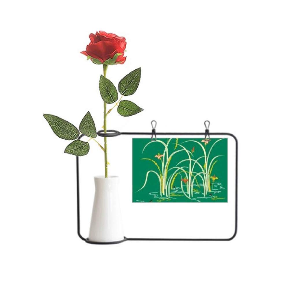 Fleur artificielle suspendue décor de bouteille culture verte