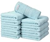 Graceaier 綿100% [ホテル仕様] フェイスタオル10枚セット 34×80cm 95g 中厚手 瞬間吸水 速乾 コーマ綿 毛羽落ち少ない ふかふか