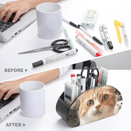 Support de télécommande amusant chat en cuir PU, le cadeau idéal - 4