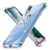 Huawei P20 Lite ケース 耐衝撃 リング クリア 透明 P20 Lite カバー 耐衝撃 TPU クリア 透明 スリム 薄型 グラデーション スタンド機能 車載ホルダー TPU 黄変防止 指紋防止 防塵 滑り防止 人気 携帯カバー 透明D634-p20l-02
