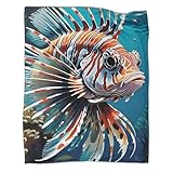 ★ MATÉRIAU: Fabriqué en Flanelle,une couverture des Rascasse volante offre une chaleur agréable, un matériau durable, léger, résistant aux rides et à pas de décoloration, doux au toucher, serrée et très chaude, la couverture douce peut être utilisée toute l'année par les adultes et les enfants.