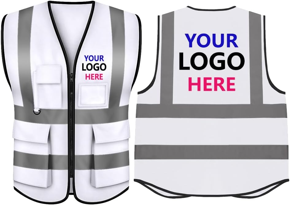 TopTie Custom Add Your Logo White Safety Vest with Lebanon Ubuy